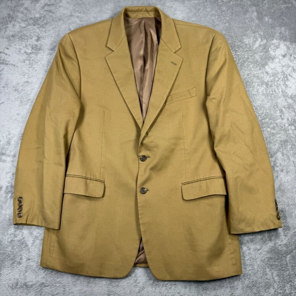 Lauren Ralph Lauren Suit Jacket Lined Sport Coat Tan Preppy Grandpa 44R Classic